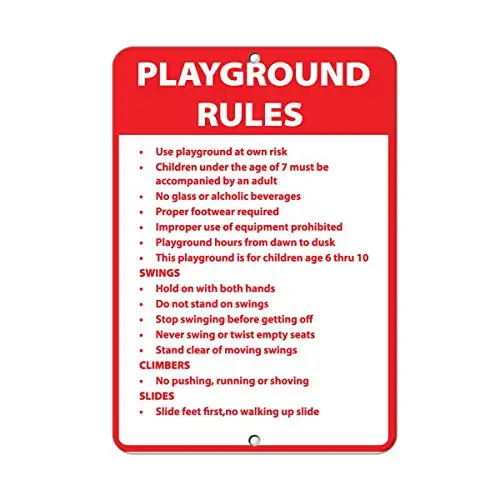 Decor Kitchen Decor Bar Beer Sign Home Kitchen 8x12,Playground Rules Use Playground at Own Risk Activity Sign,Home Art Deco Vint