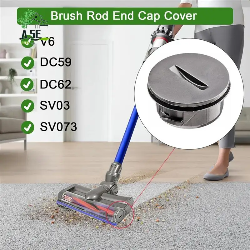 A05E-2Pcs Крышка торцевой стержня щетки для Dyson V6 / DC59 / DC62 / SV03 / SV073 Насадка для беспроводного пылесоса с прямым приводом