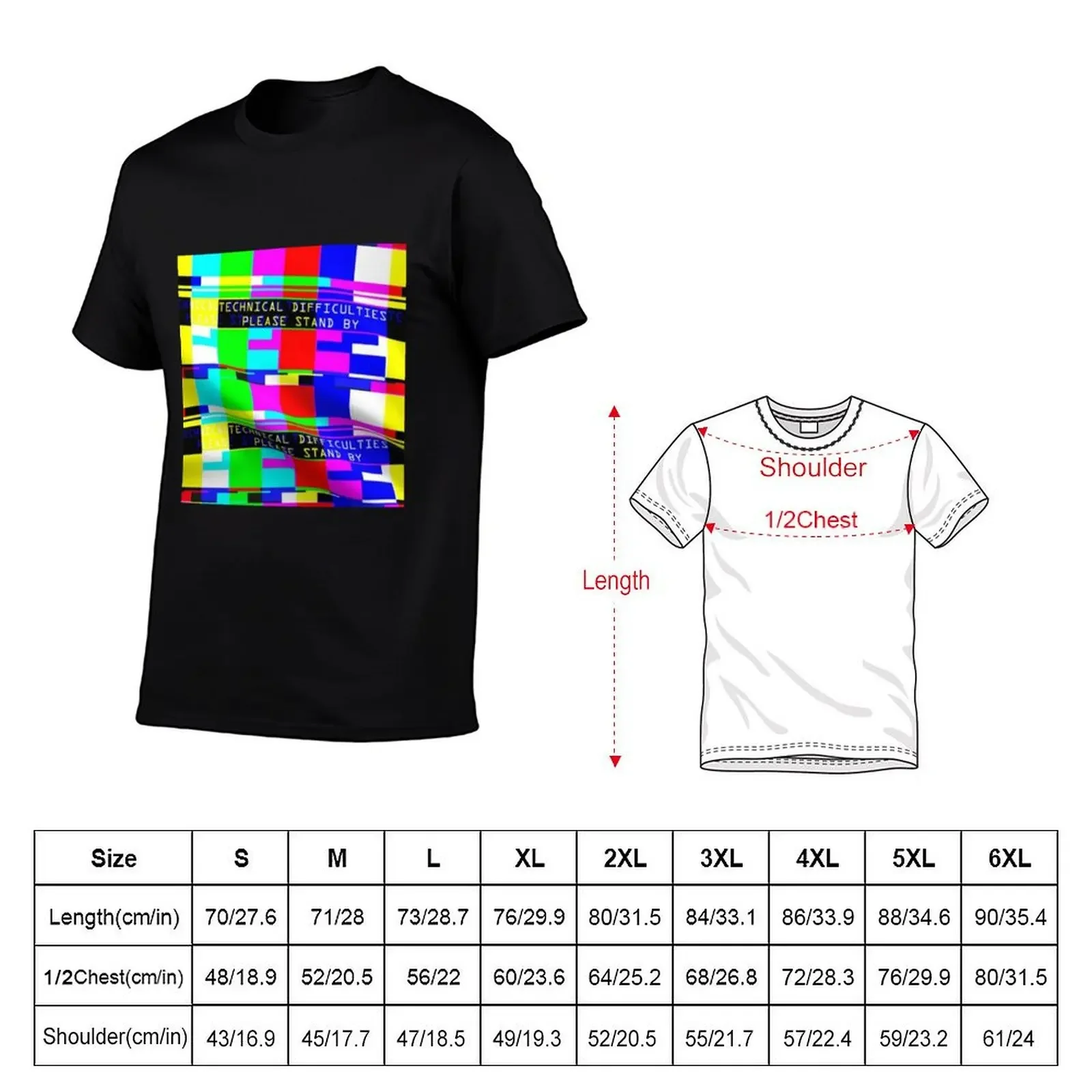 SMPTE Standard Definition Television Color Bars Slim Fit . Technical difficulties please stand by . Tv colours bars T-Shirt