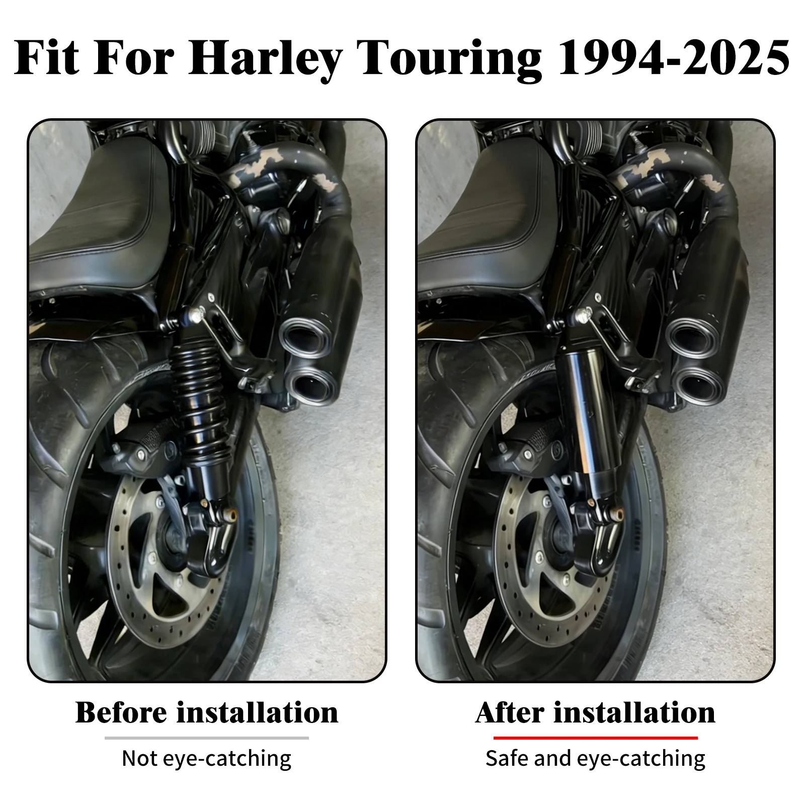 Suspensión neumática trasera para motocicleta, Kit negro para Harley Touring Road King Electra Street Road Glide CVO Limited FLHTKSE 1994-22