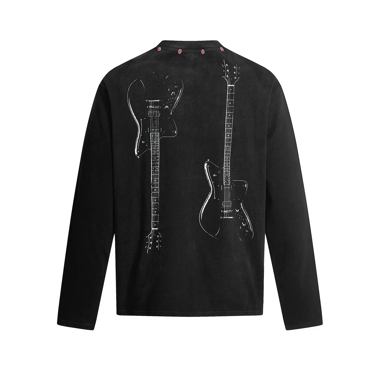 2025 Autumn Streetwear Punk Rock Graphic T-Shirt Long Sleeve Loose Fit Tees Tops Unisex Y2K Clothing Black