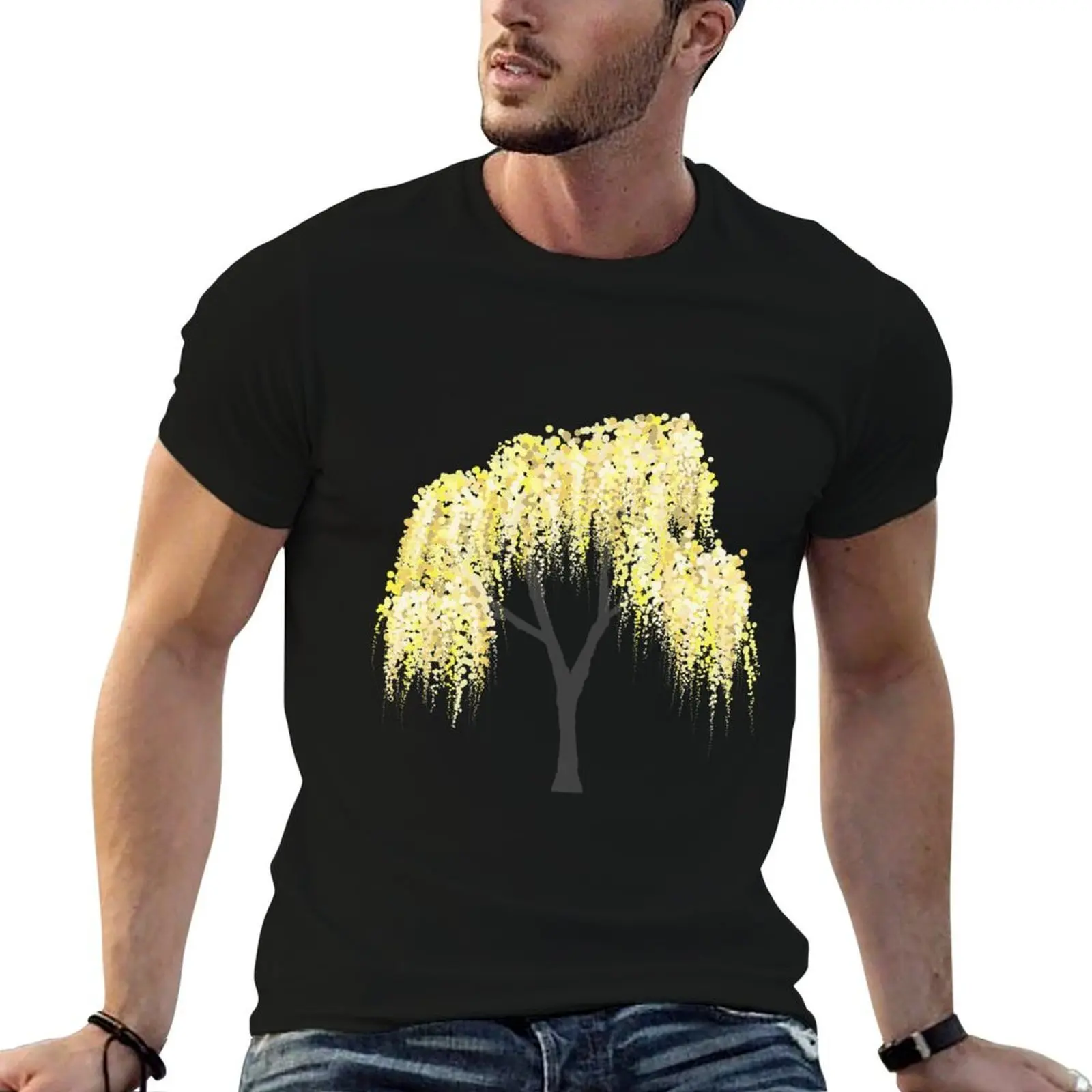 Yellow Willow T-Shirt man t shirt designer t shirts for man slim fit man t shirt cotton T-shirt