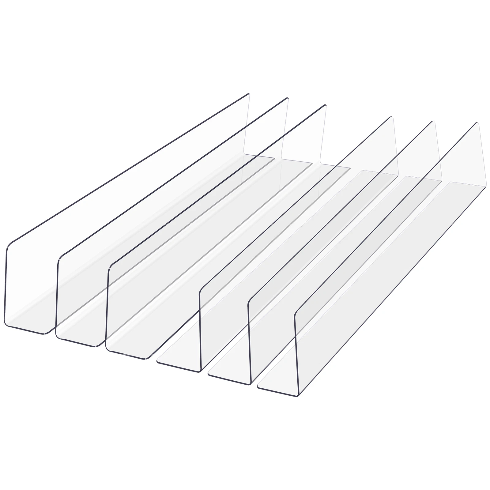 

6pcs Clear L-Shaped Shelf Dividers Closet Organizers Transparent Plastic Separators For Wire Shelving Rack Home Library Use