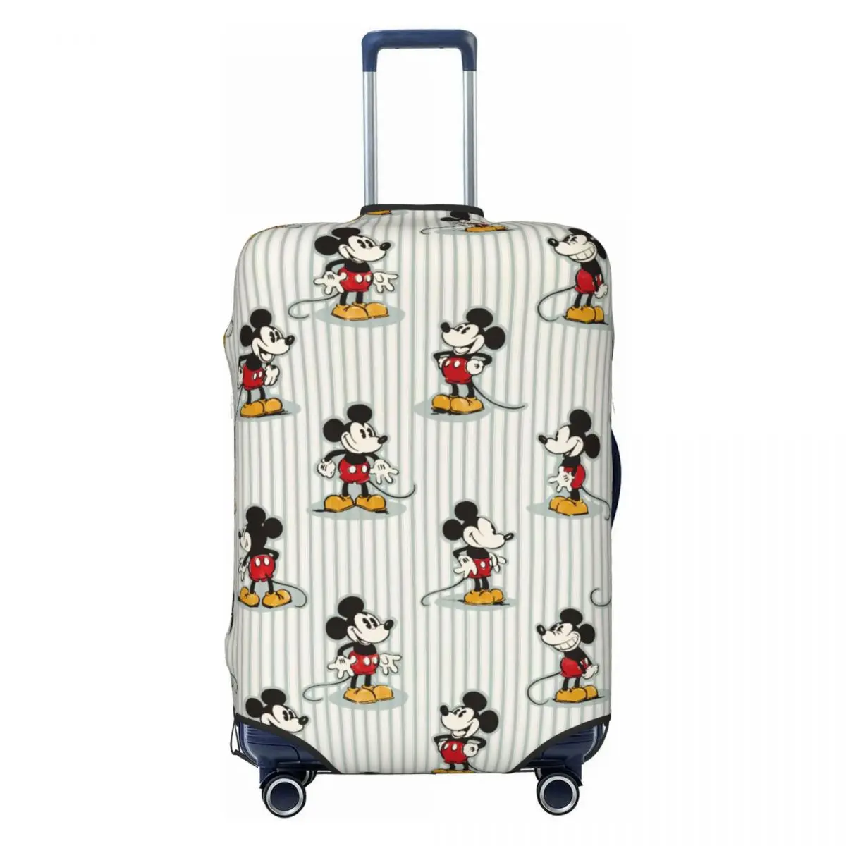 

Custom Mickey Mouse Stripe Luggage Cover Fashion Cartoon Suitcase Protector Covers Suit For 18-32 inch