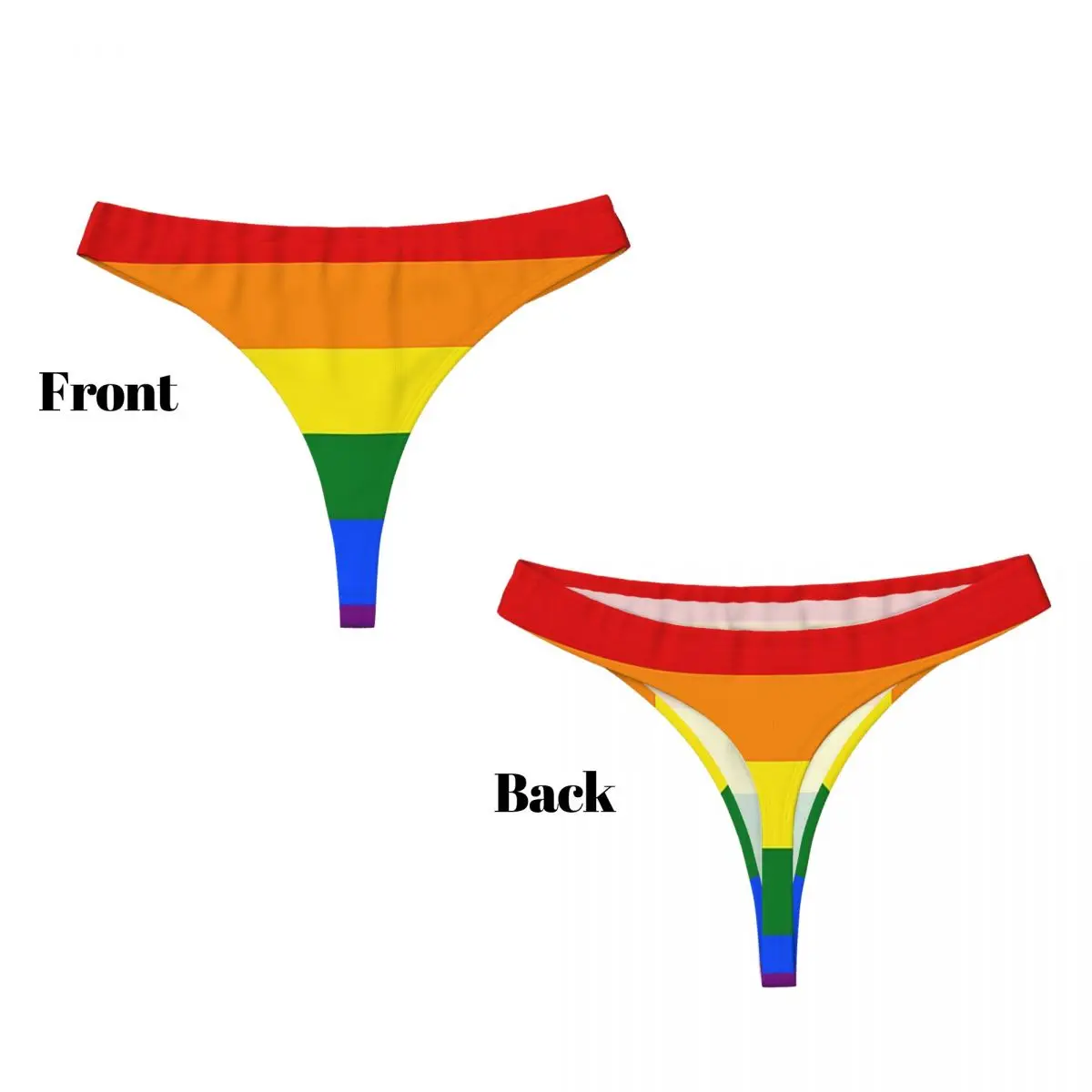 Custom Gay Pride Flag G-string Panties Sexy Breathable Women Stretch Thongs Comfort Underwear