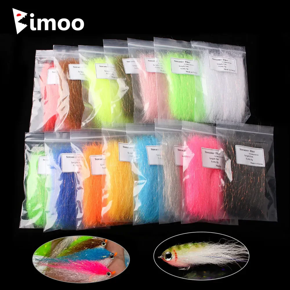 Bimoo 5g/Pack 9cm/3.54inch Long Slinky Streamer Fiber Flash Blend Saltwater Streamer Bait Fish Minnow Trout Fly Tying Material