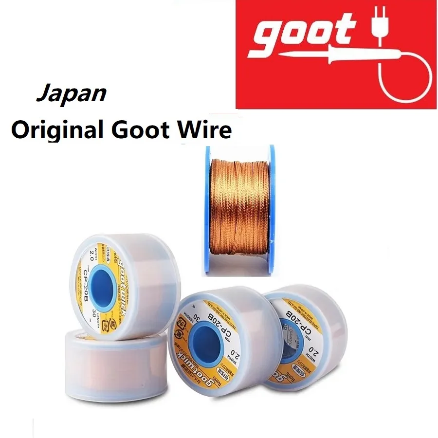 Japan Original Goot Wick Soldering CP2015 15B 20B 30 Iron Tip Solder Braid Welding Copper Special Tin PCB Repair Paste Ball