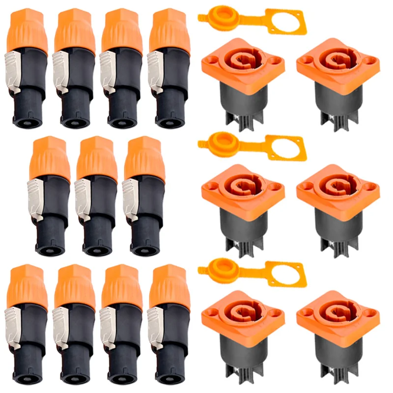 2Pcs Waterproof IP65 XLR Power Socket 3Pin 20A Aviation Plug XLR Connector for Stage Beam Light Led Display Power Cord Cable