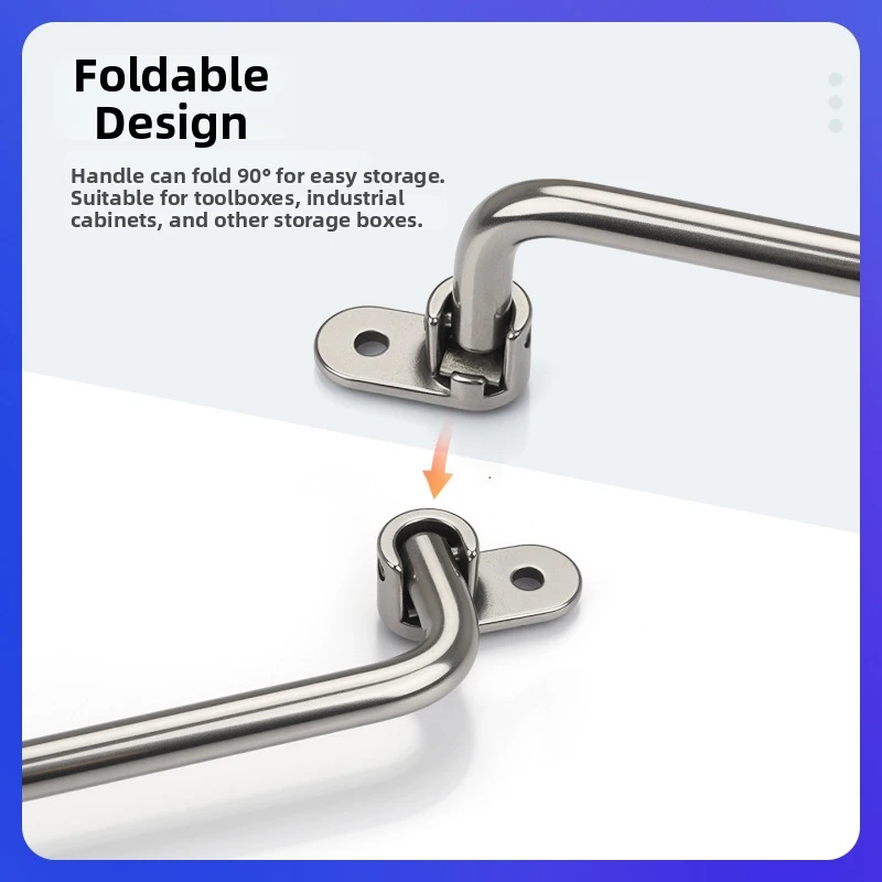 304 Stainless Steel Space Saving Folding Handle for Toolboxes Cabinet Doors and Chassis Mounting 138mm 158mm Options