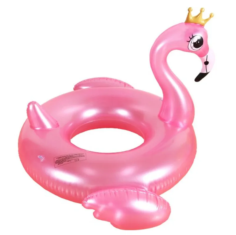 Swimming In Summer 150*120cm Inflatable Flamingo Swimming Ring Golden Crown PVC Super-large Riding Buoy Swimming Ring Water Toy