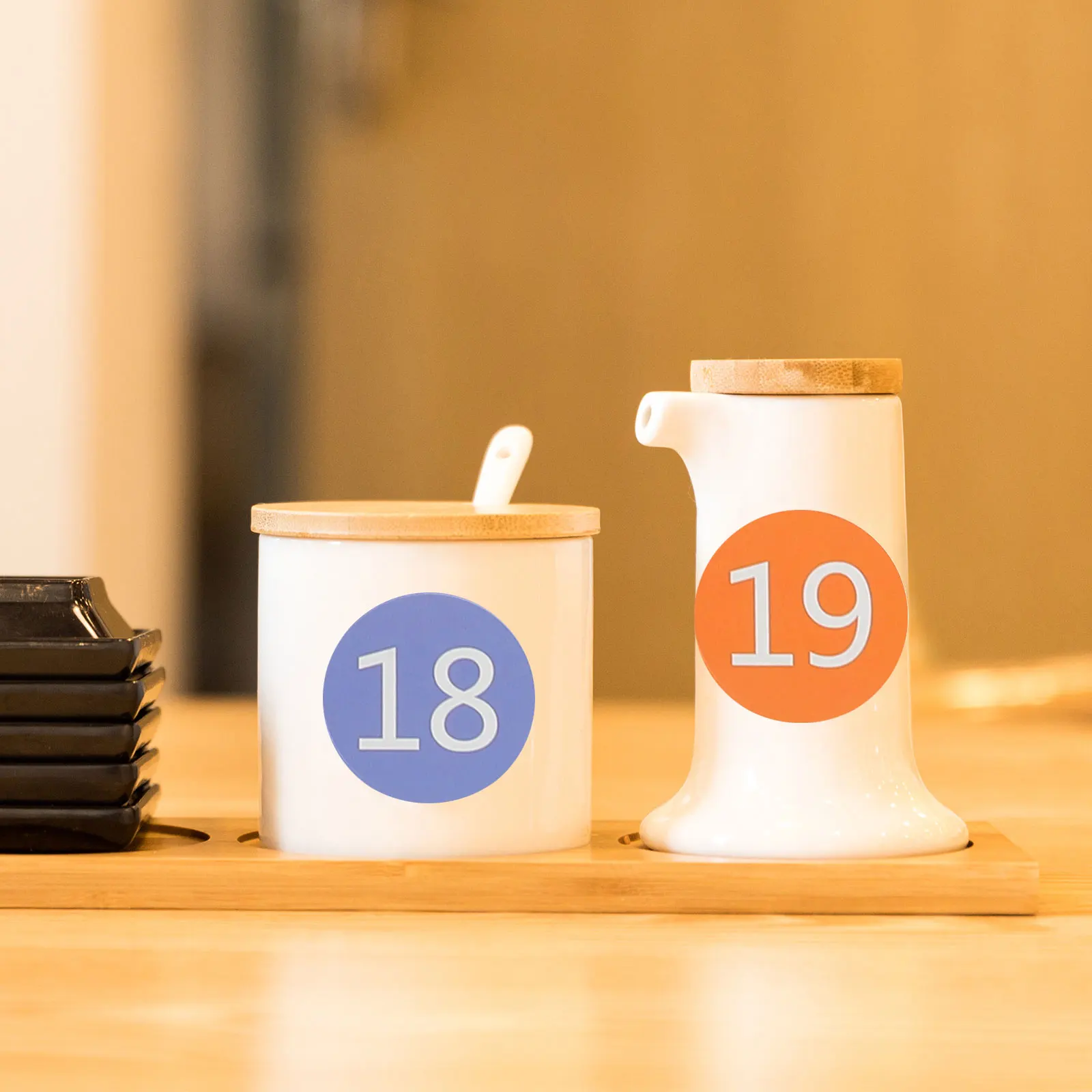 

100 Pcs Number Label Sticker Round Classification Labels Floor Dots for Classroom Dining Table Colored Numbers Strong Adhesion
