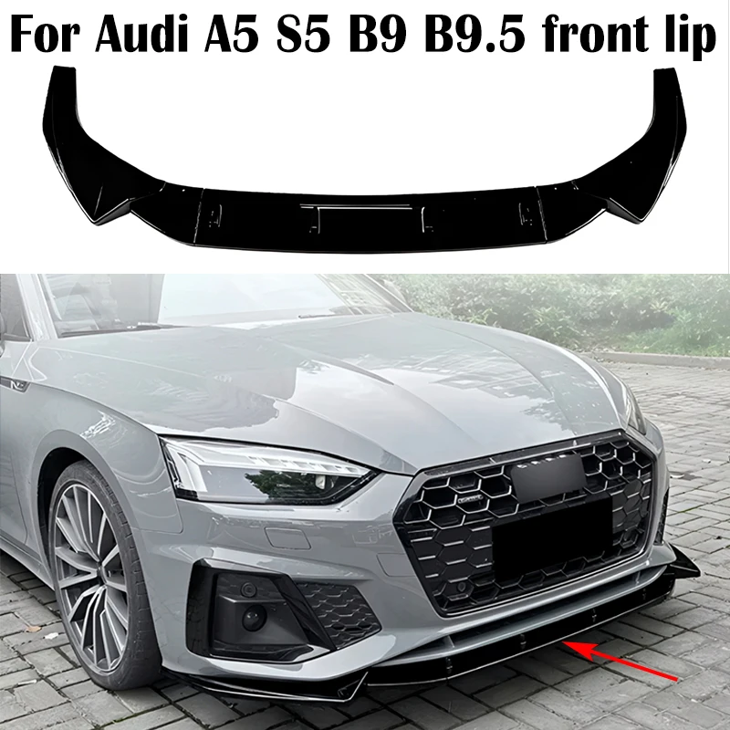 

For Audi A5 Sline S5 B9 B9.5 8W 2020-2024 Car Front lip Front shovel Spoiler Splitter Diffuser Airfoil Exterior parts Accessorie