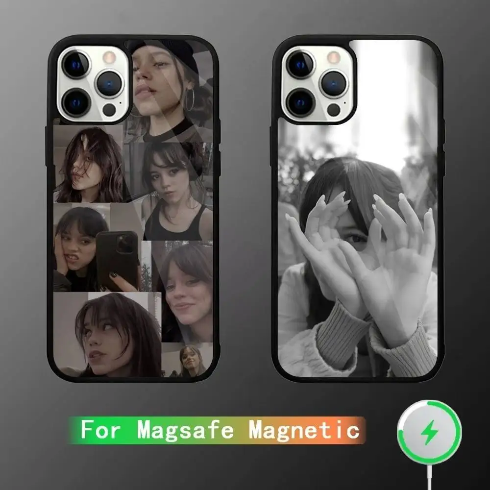 

Jenna Ortega Phone Case For iPhone 17,16,15,14,13,12,11,Pro,Max,Plus,Mini,SE4,E Magnetic Magsafe Wireless Charging