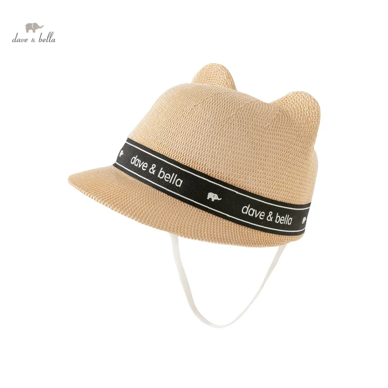 Dave Bella 2024 Summer New Kid's Khaki Hat Japanese Style Knitted Fisherman Mesh Breathable Children Boys Girls Hat DB2240538