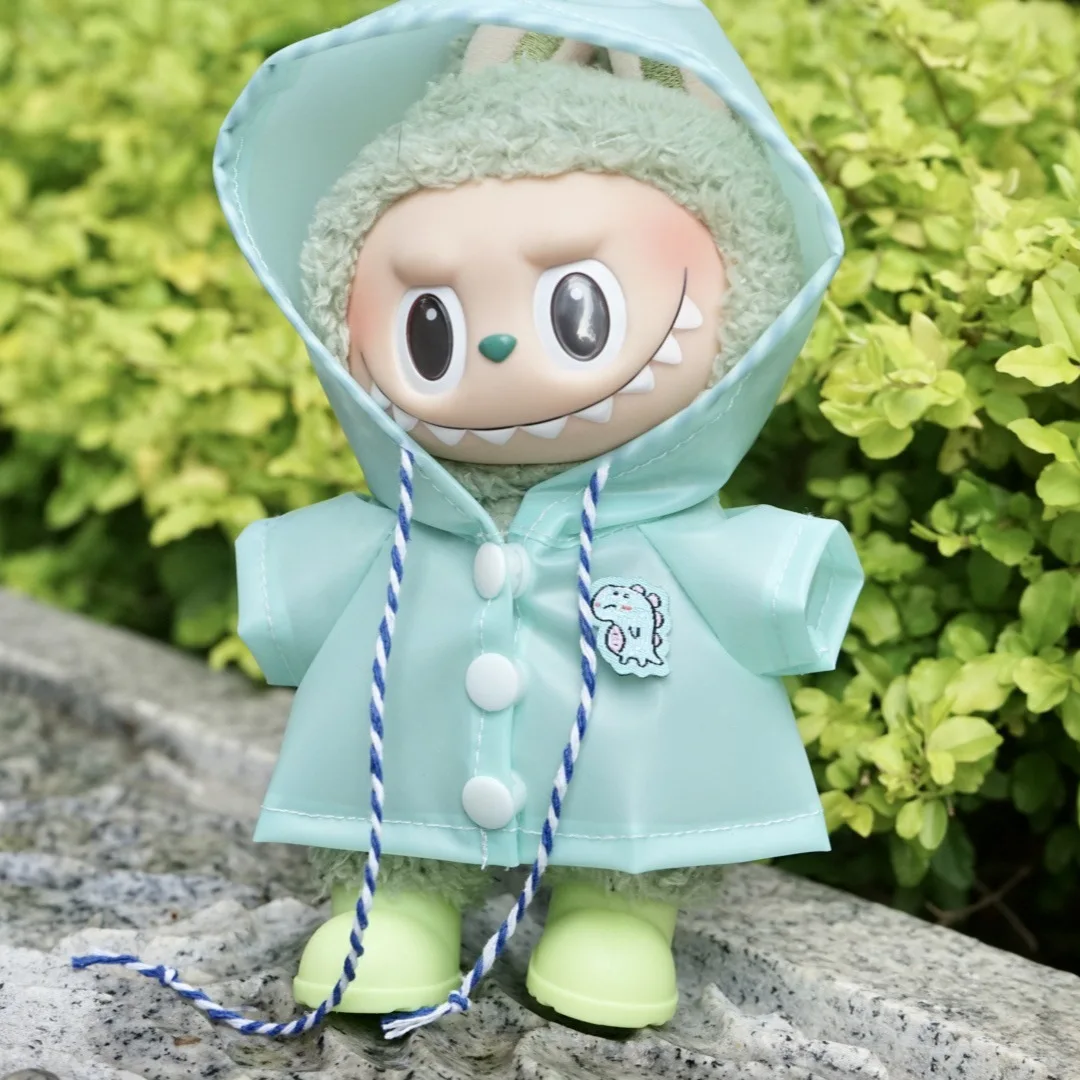 Labubu – vêtements pour poupée V1/2/3, imperméable, sweat à capuche, en peluche, en coton, tenues, accessoires de décoration, petits vêtements, cadeau pour Fans, 15/17cm