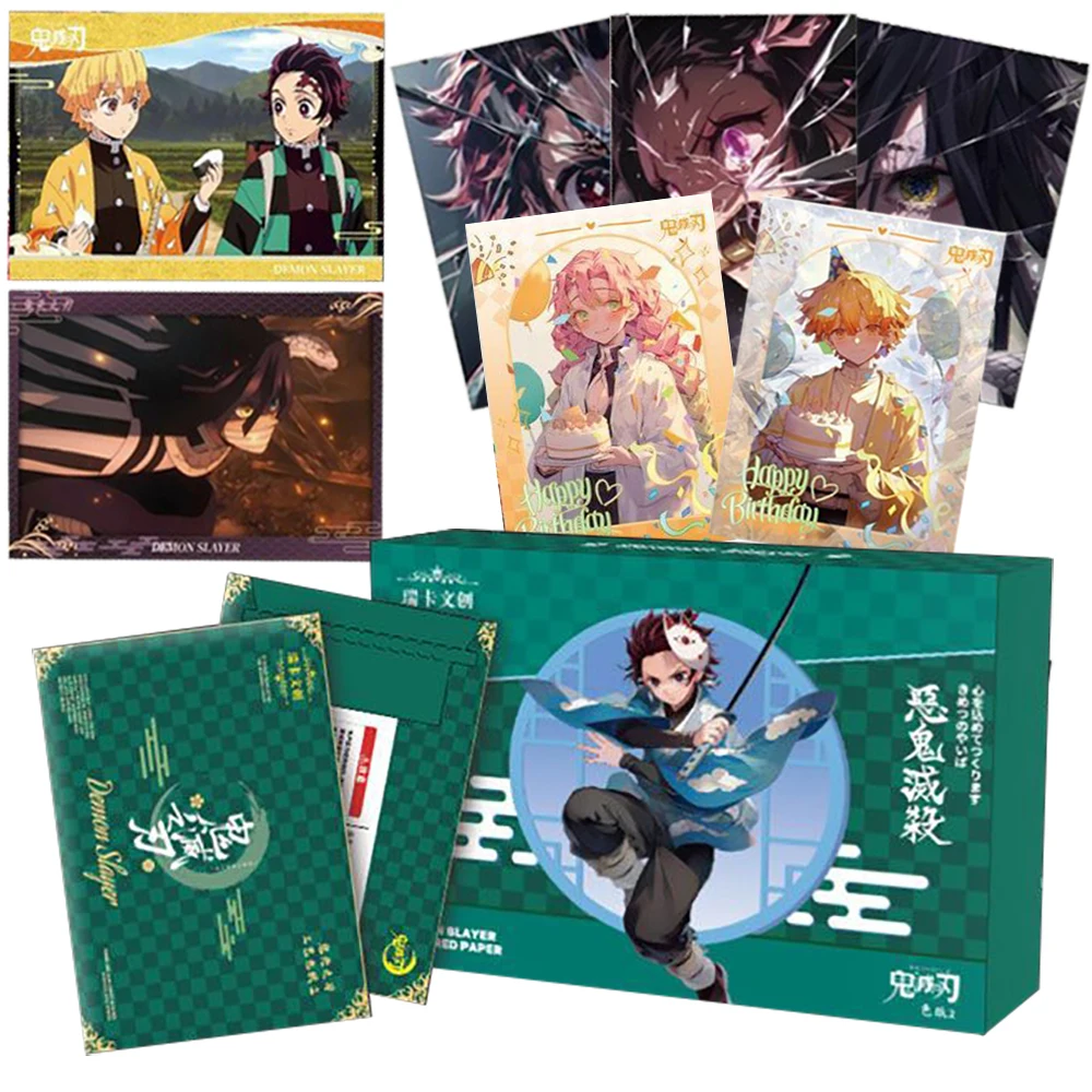 

Цветная бумажная карта «Убийца демонов», изысканная двойная складная полая дизайнерская карта с персонажами, боевые приключения, аниме, периферийные забавные подарки