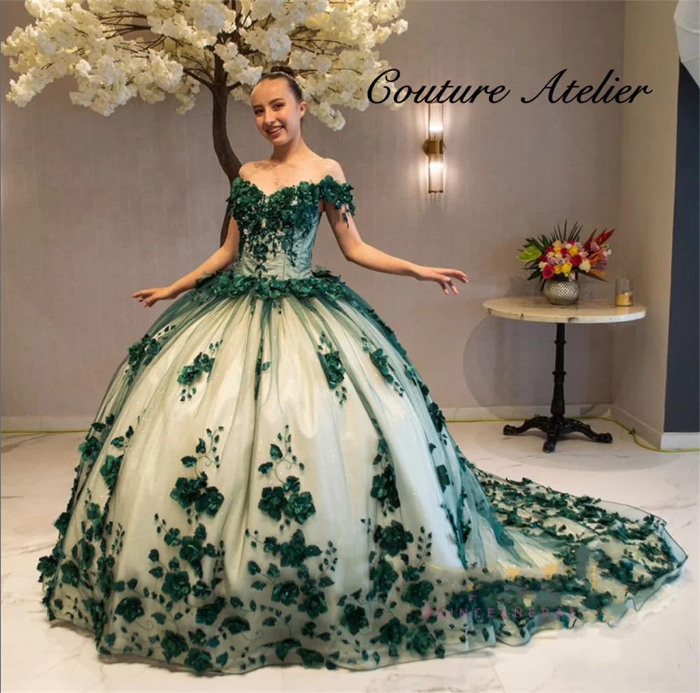 Verde quinceanera vestidos de baile vestido para o aniversário feminino vestidos de baile falta-se doce 15 16 vestidos de quinceañera 2022