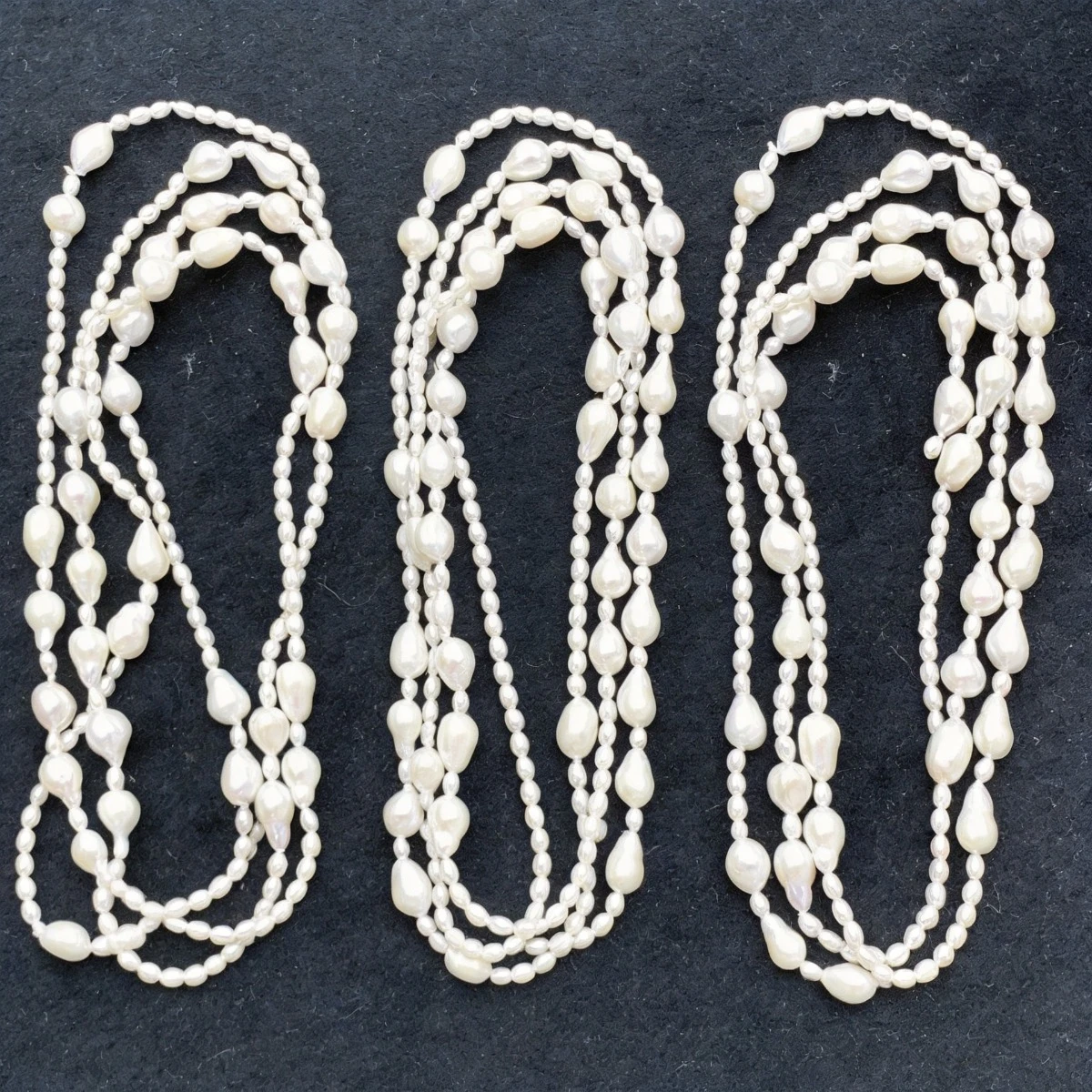 Natural Freshwater Pearl Sweater Chain For Women Girl Christmas Holidays Gifts Length 1.2m