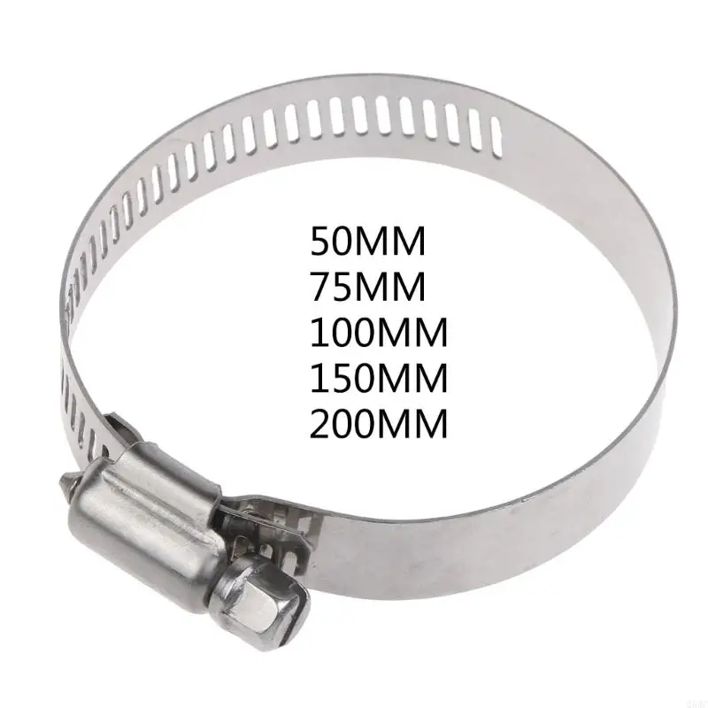 Adjustable Stainless Steel Duct Clamps Hose Clamp Pipe Clamp Air Ducting Clamp Worm Hose Clamp 50/75/100/150/200mm Q5WC