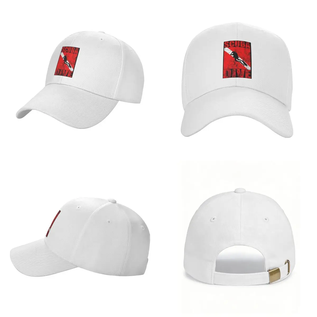 Scuba Dive Diver Down Flag Diving Gear Cap Fashion Casual Baseball Caps Adjustable Hat Hip Hop Summer Unisex Baseball Hats