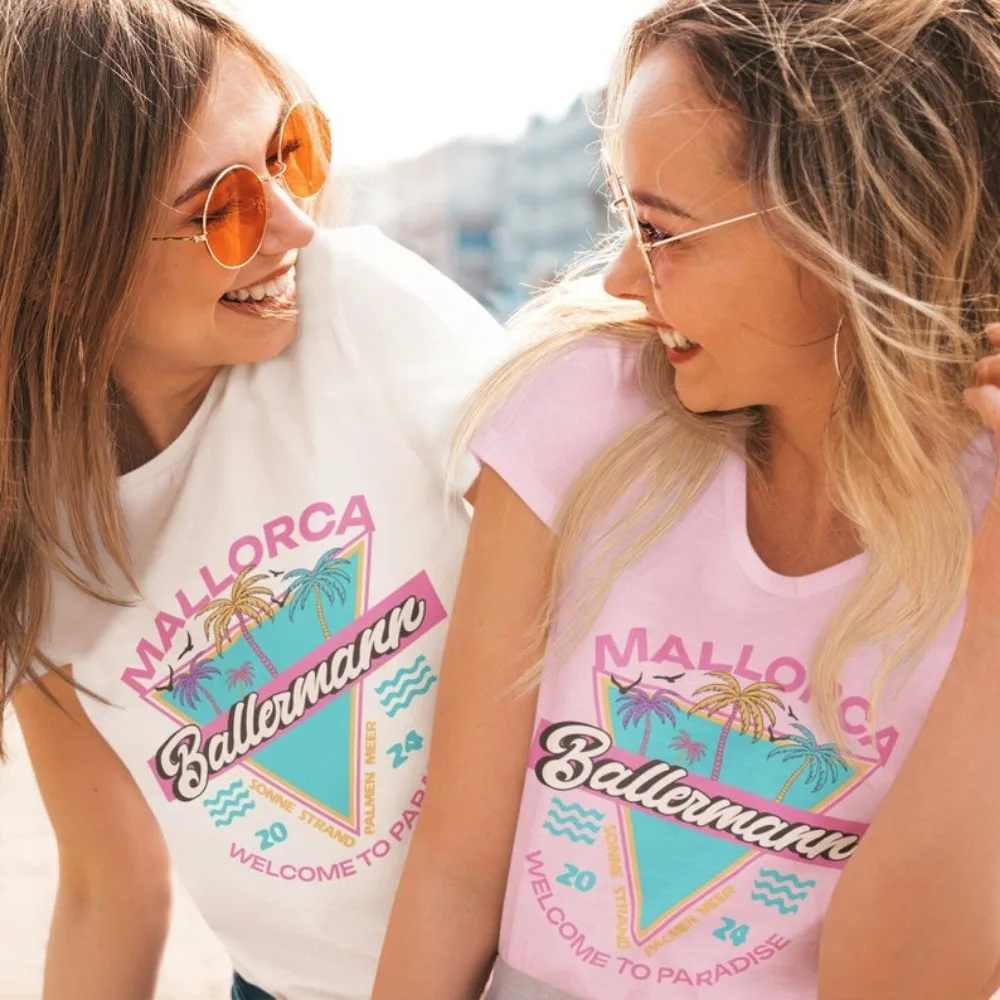 MALLORCA Unisex T-Shirt MALLE Shirt Mallorca Trip Beach Shirt Holiday Tops Beach Tees Summer Fashion Women Casual Short-sleev