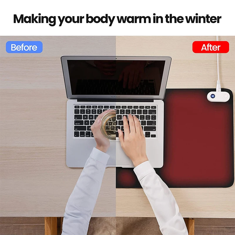 Smart Heated Electric Heating Pad Office Home Desktop Digital Display Heating Pad Warmtable Waterproof Keyboard Mouse Pad Mat