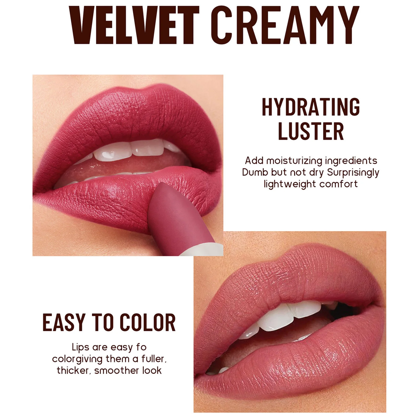 Rouge à lèvres mat velours hydratant, imperméable, longue durée, cosmétiques, mode, facile à appliquer, améliore la couleur des lèvres, Mankeup de beauté naturelle