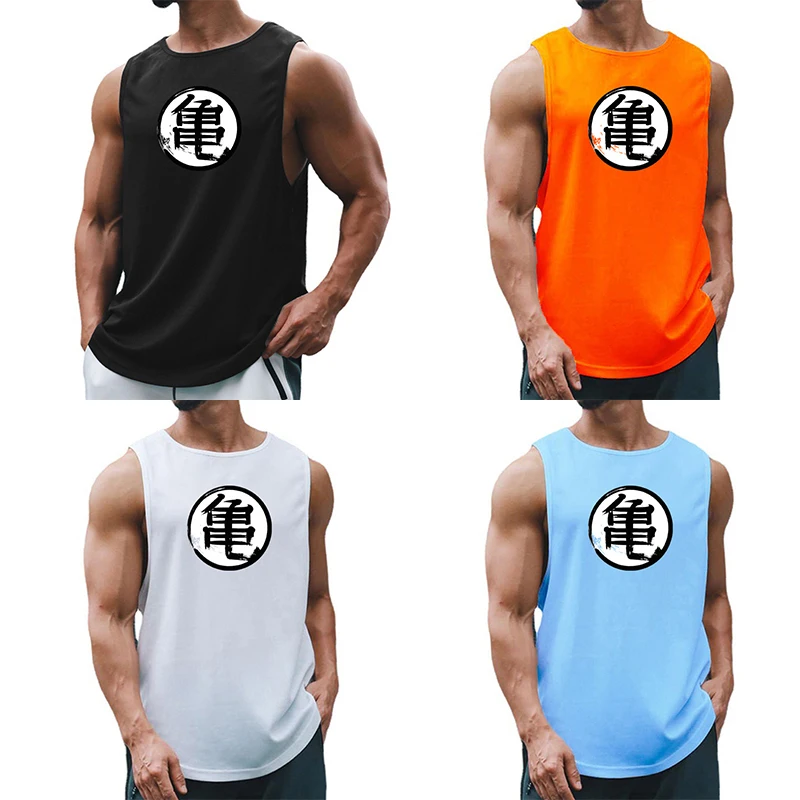 

Dragon Ball Son Goku Anime Summer Fitness Quick-Drying Vest New Men Loose Breathable Training Clothes T-Shirt Sports Base Shirt