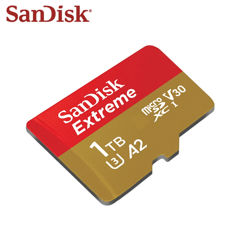 Sandisk Tf Kaart 256Gb Hoge Snelheid U3 A2 C10 Extreme 32Gb 64Gb 128Gb 1Tb Flash Geheugenkaart Microsdxc 4K Voor Telefoon Micro Sd Kaart