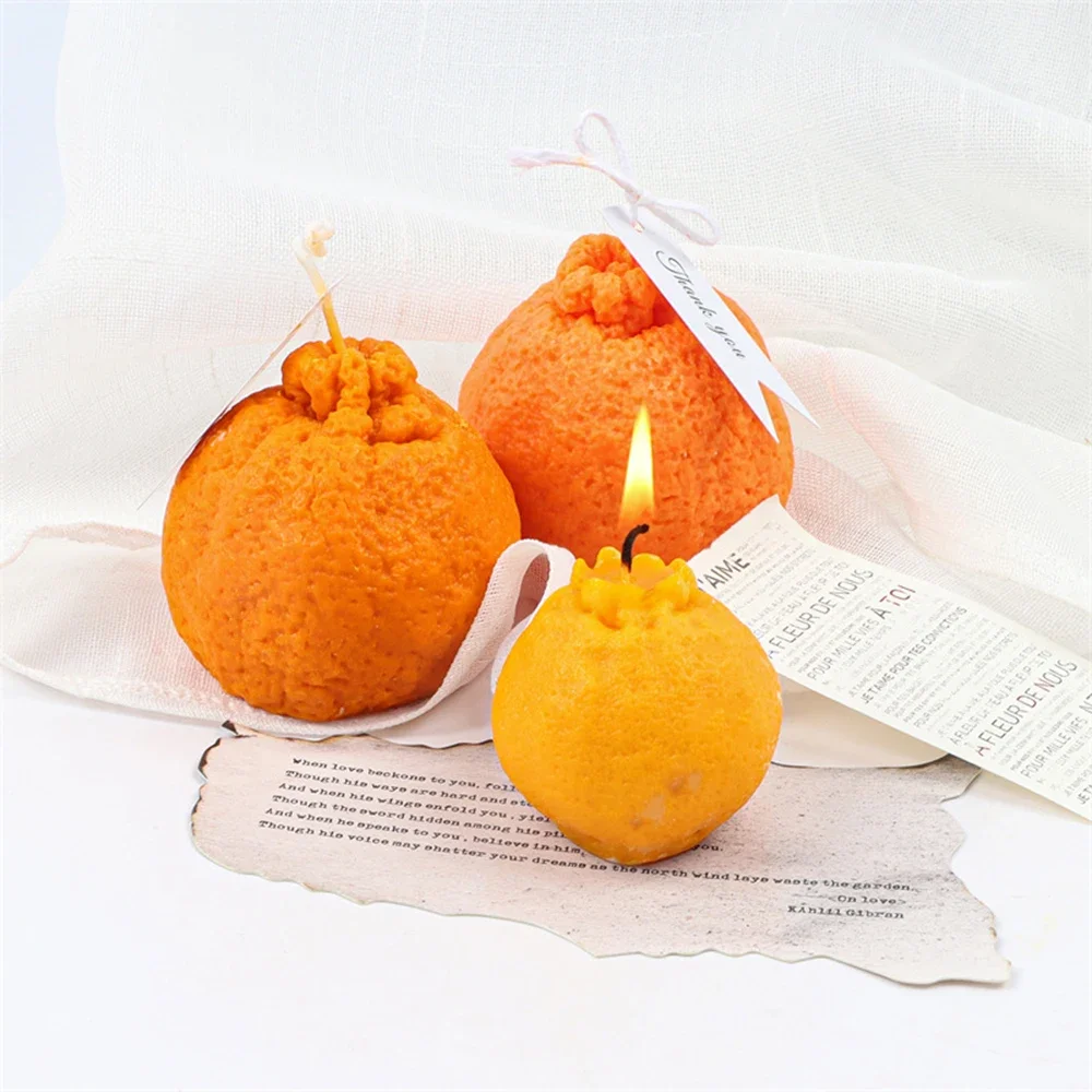 Soy Wax Fruit Scented Candles Home Indoor Decoration Shooting Props Halloween Cute Oranges Bathroom Decoration