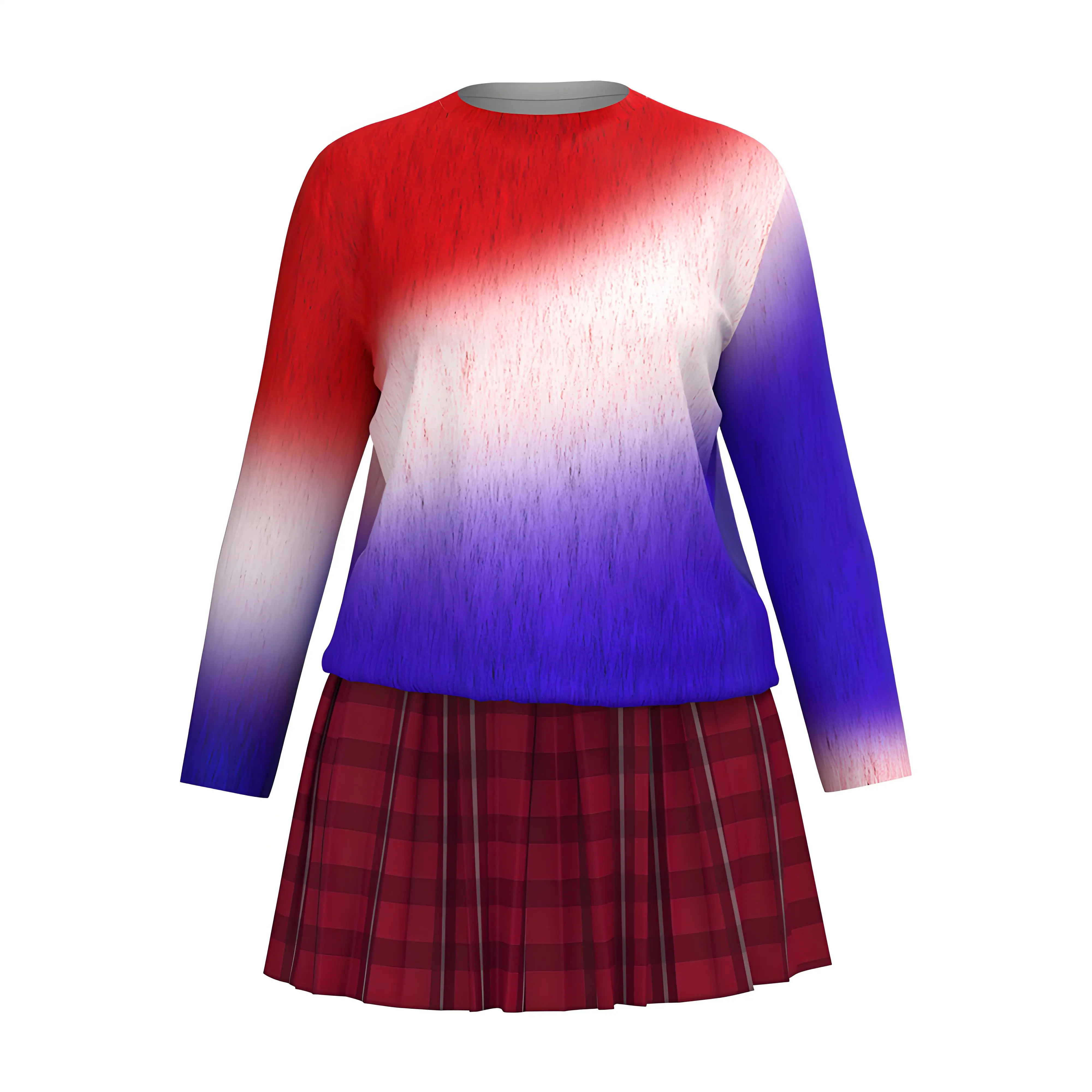 

Movie Wedness Enid Sinclair Cosplay Costume Adult Women Red Blue Gradient Color Sweater Halloween Carnival Clothing
