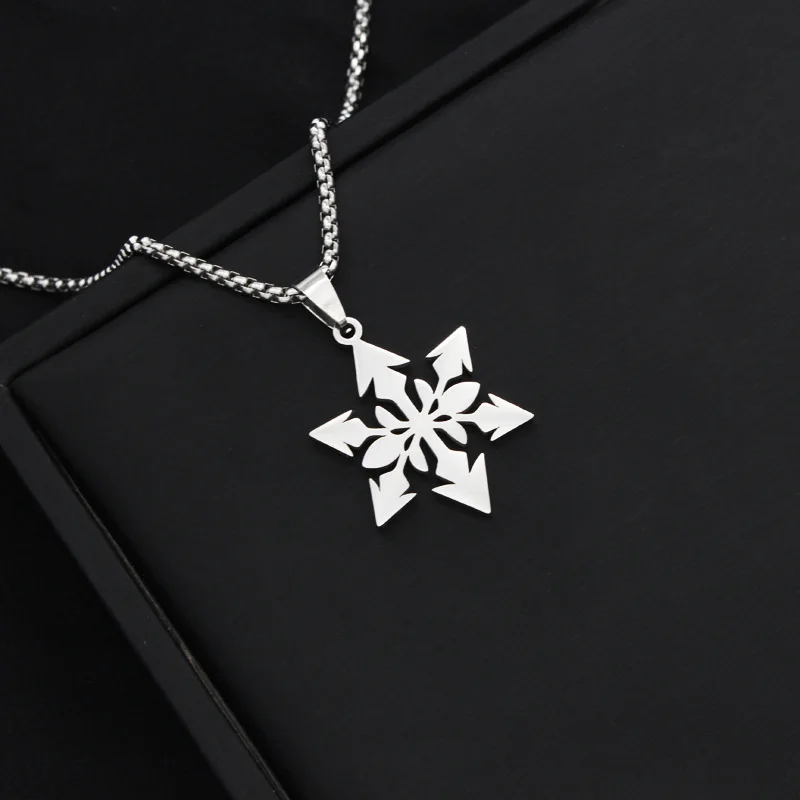 Fashion Simple Anime Game Honkai:Star Rail 7 Element Logo Cosplay Titanium Steel Necklace Pendant Metal Choker Chain Accessories