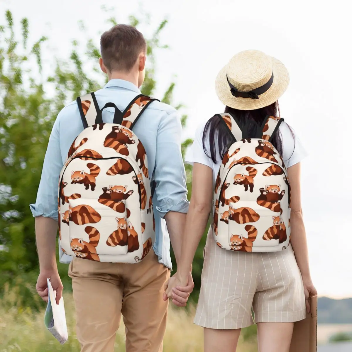 

Red Panda Pattern Student Backpack School Bag Hiking Travel Daypack for Men Women Bookbag Shoulder Bags