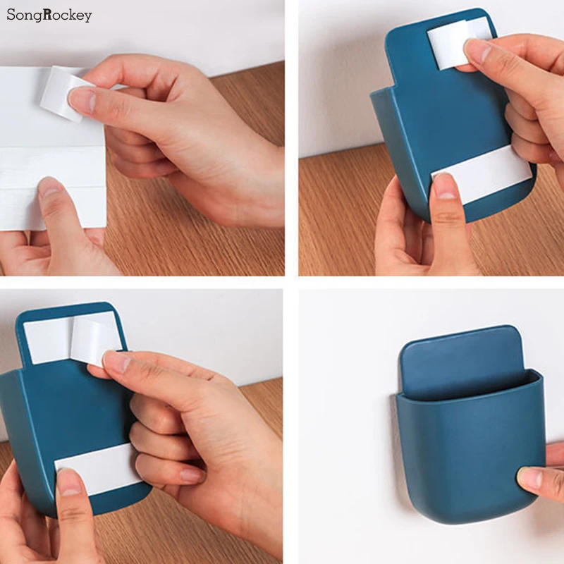 1PCS Hole-free Remote Control Storage Rack For Household Items Wall-mounted Living Room Bedroom Remote Control Line Storage Box