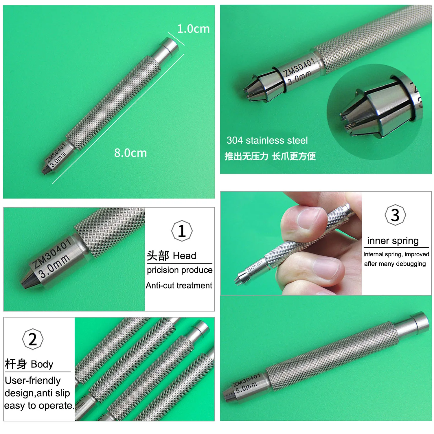 Watch Repair Tools Silver Watch Crown Winder Tool Manual Mechanical Easy Winding Watch Crowns 3mm 4mm 6mm 7mm 8mm 9mm