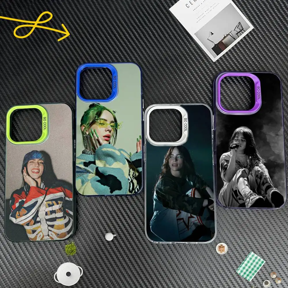 

S-Singer B-Billie Eilish Phone Case For IPhone 16 17 15 14 12 13 Pro Max Black Color Shockproof Cover KEY