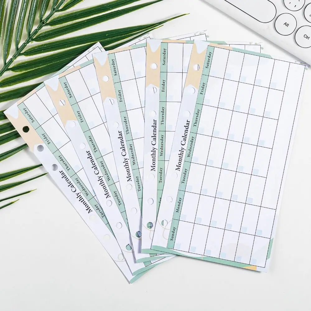 82 yaprak A6 İç Gevşek Yaprak Dolum Kağıdı Seti Yeşil Bitki Bütçe Sayfası Bütçe Masa Defter Dizin Sayfa Seti Renkli