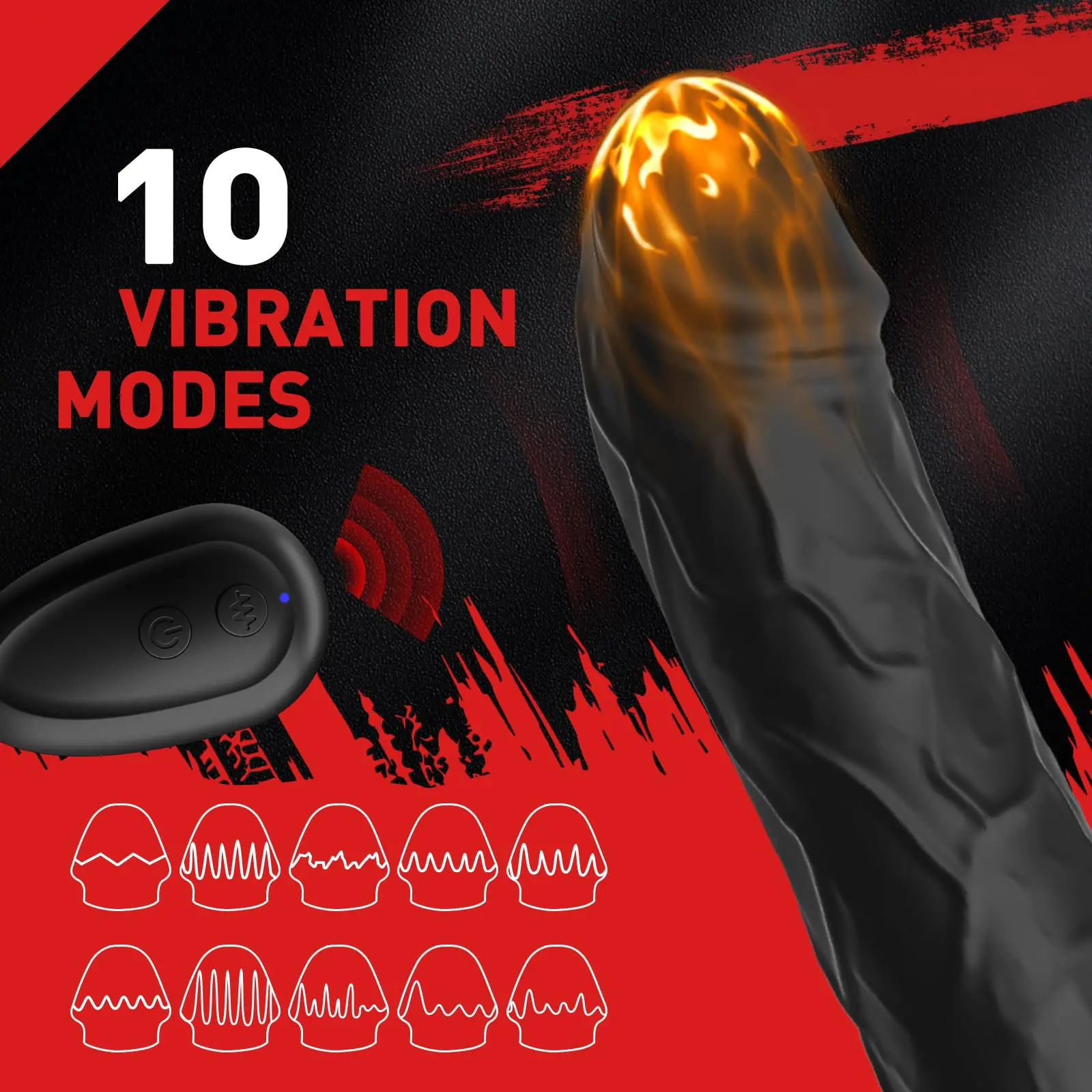 Anillo vibrador para pene para hombre, extensor de pene ultrasuave con 10 vibraciones de potencia para erección prolongada, Juguetes sexuales