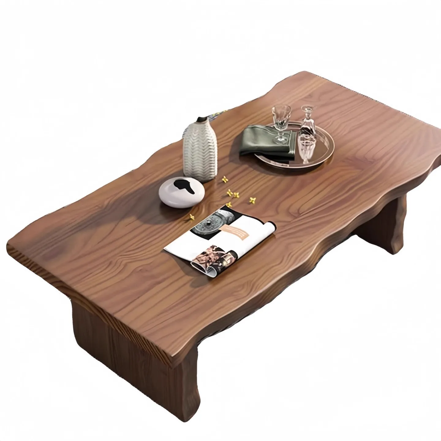 

New Chinese style, home, living room, coffee table, office, log, nature