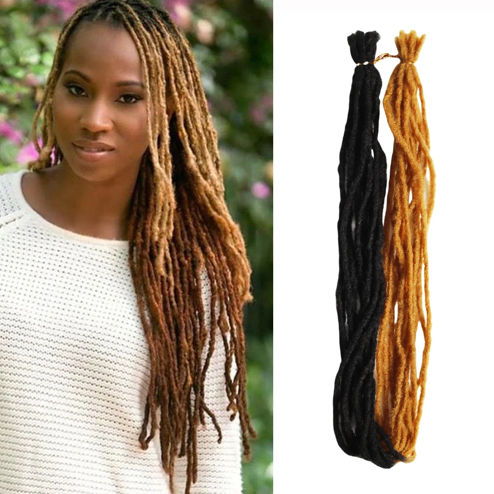 10 Mechas/Peça, Extensão de Cabelo Sintético para Crochê Dreadlocks de 40 Polegadas, Cabelo para Tranças Loiro e Preto, Fácil de Instalar para Mulheres