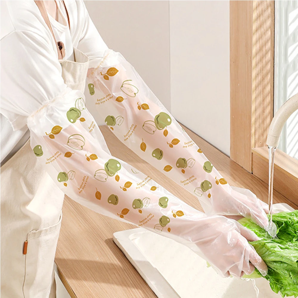 

Lengthen Cleaning Gloves Household Dishwashing Gloves Thickening CPE Material Reusable Waterproof And Not Harmful Kitchen Tool