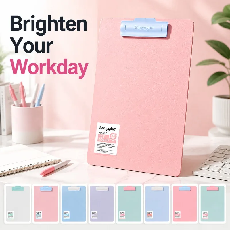 A4 Color Block Clipboard for Student Writing PP Foam File Board Office Writing Pad Test Paper Holder Sorting Learning Documents