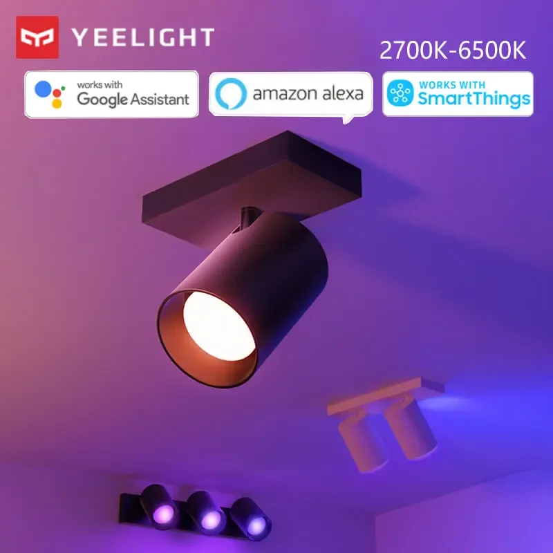 Yeelight Build-on Spotlight Color Dimmable 2700K-6500K 220V Adjustable Angle Wifi Lamp Group Control Google Home Alexa