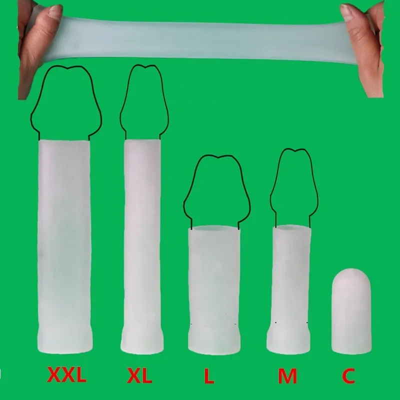 Men Exerciser Extender Penis Sleeve Penis Growth Stretcher Accessories Enhancer Silicone Enlargement Adult Toys Glans Protector view 2