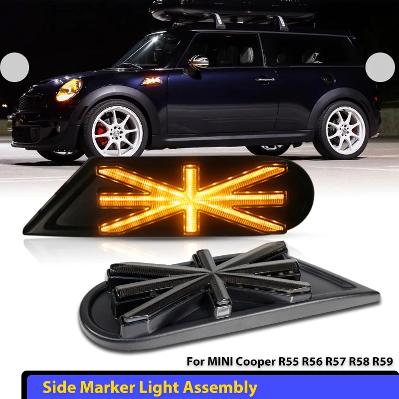 

2pcs Flowing Turn Signal Light Dynamic LED Side Marker Light Side Repeater Lamp Panel Lamp For MINI Cooper R55 R56 R57 R58 R59