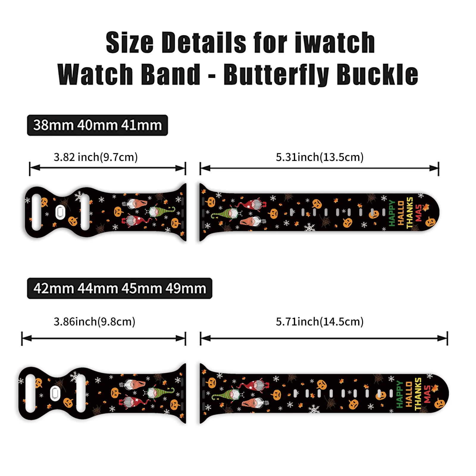 Halloween Series 2 Printed Strap for Apple Watch 9 8 7 SE Silicone Band Replaceable Bracelet for iWatch 45mm 44mm 42mm Watchband