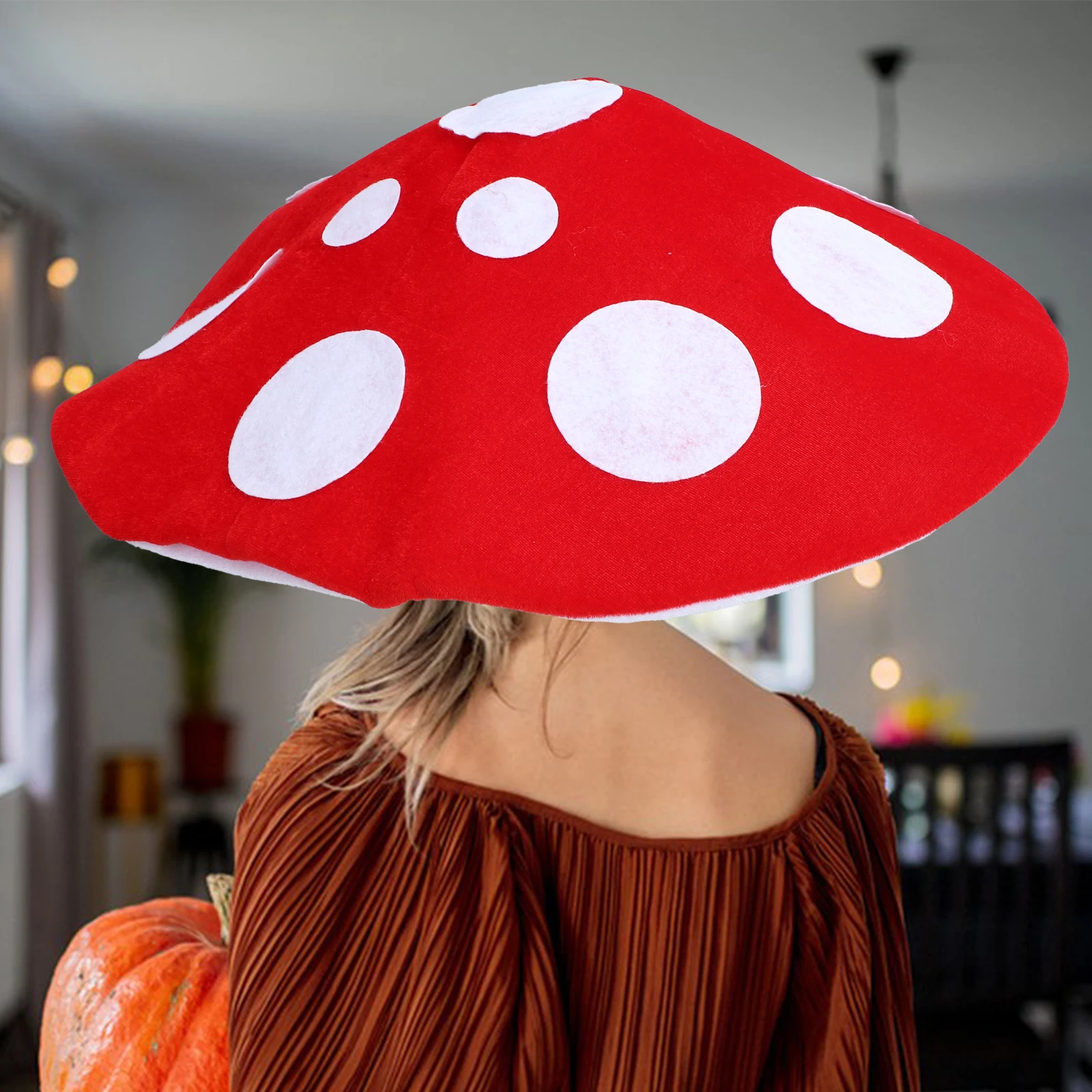 

Funny Hat Mushroom Cap Halloween Carnival Photo Prop Cosplay Hats for Women Aldult Adult Decorative