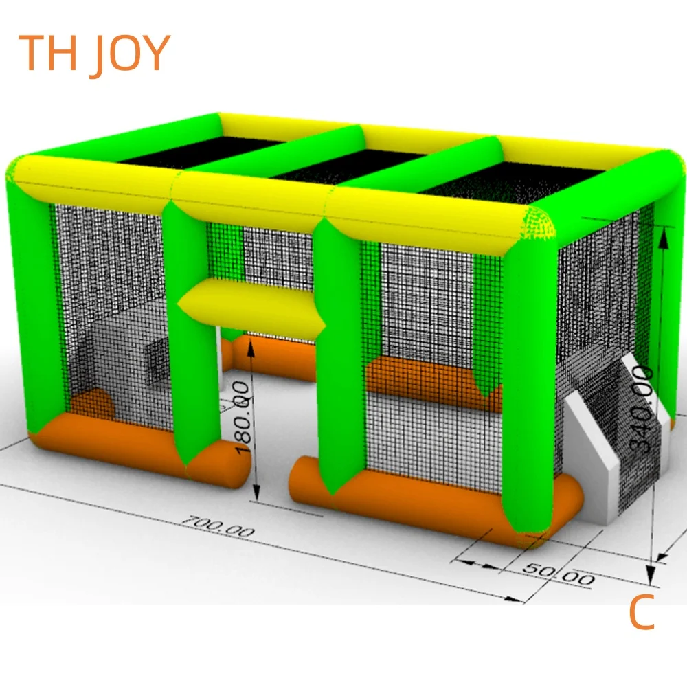 Par expédier à porte 7x4 m grand terrain de football gonflable portable cour de football gonflable sur mesure à vendre