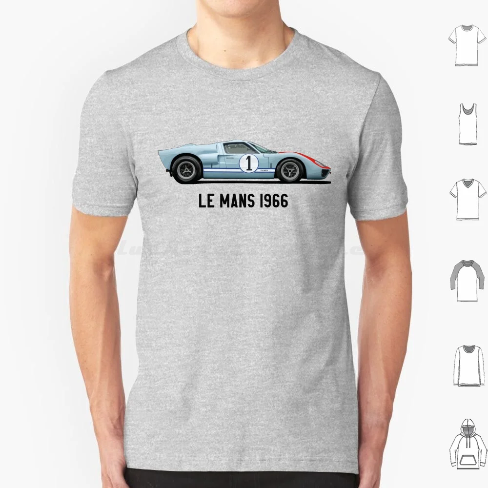 Gt40 1966 T Shirt Cotton Men Women DIY Print Gt 40 1966 Shelby Shelby Gt40 Race Clsssic Racing Le Mans V 24 Hours Vintage Racing