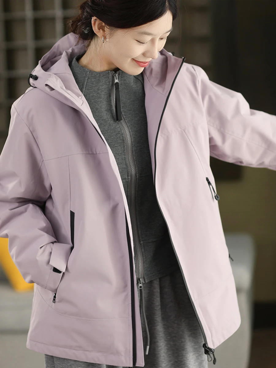 

Утепленная зимняя куртка с капюшоном для женщин, теплая, для повседневной носки, с длинной молнией, стандартный крой